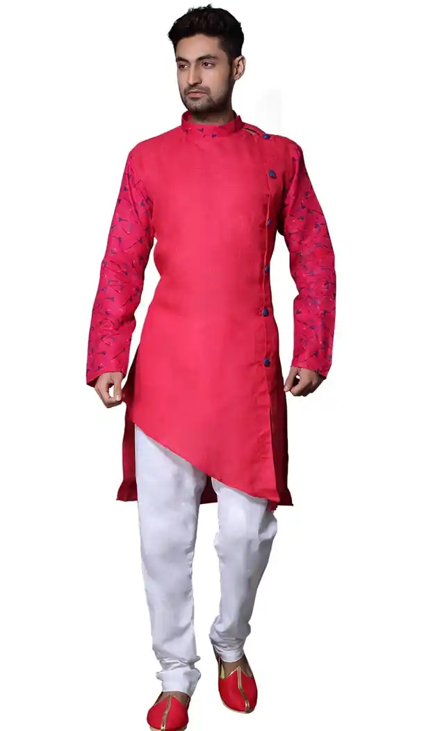 Pink Color Plain Cotton Casual kurta Pajama | 336639817