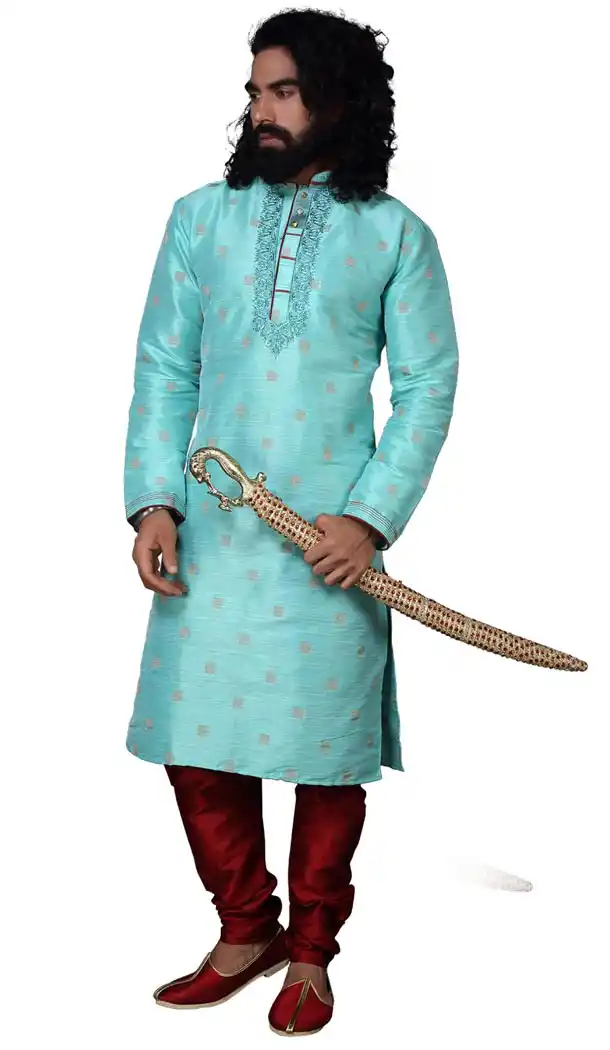 Melodic Blue Color Silk Casual kurta Pajama | 336639828