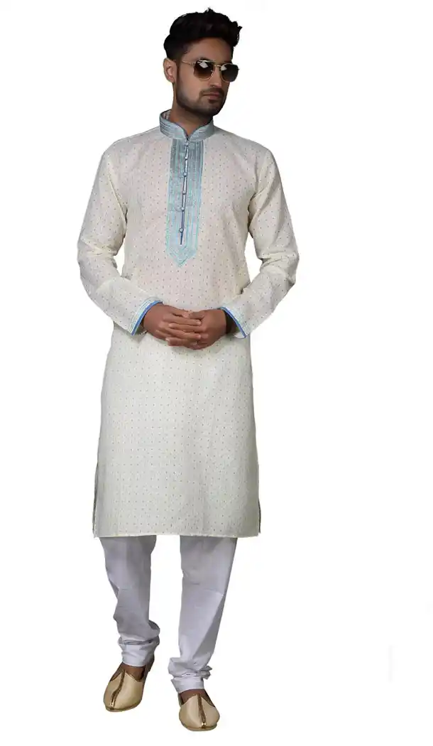 Elegant Off White Color Cotton Casual kurta Pajama | 336639829
