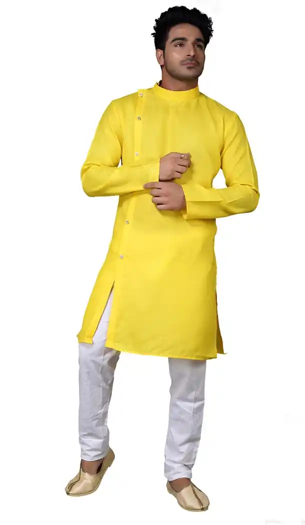 Gleaming Yellow Color Cotton Casual kurta Pajama | 336639830