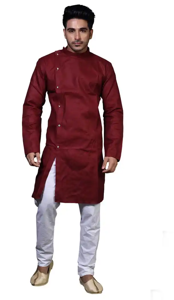 Adorable Maroon Color Cotton Casual kurta Pajama | 336639834
