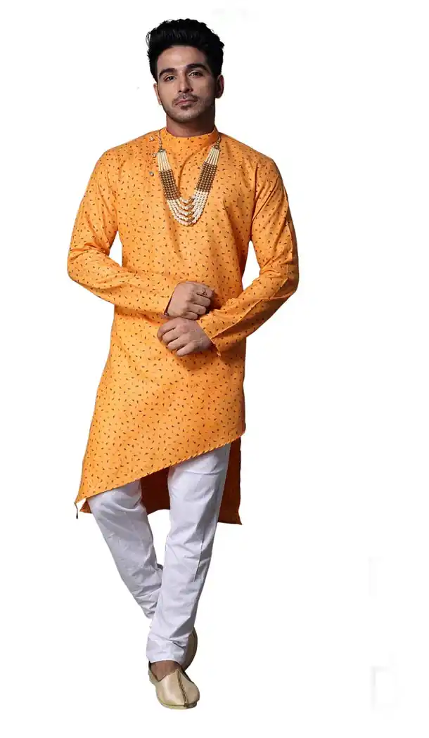 Orange Color Cotton Casual kurta Pajama | 336639837