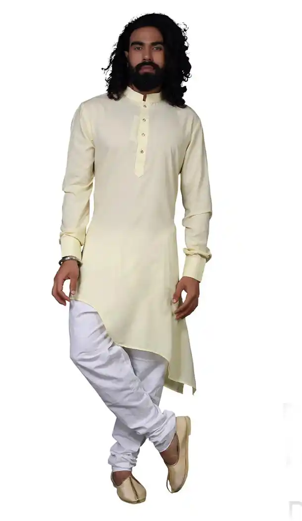 Fascinating Light Fon Color Plain Cotton Casual kurta Pajama | 336639844