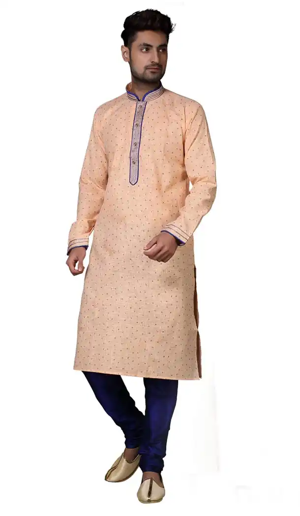 Ravishing Peach Color Cotton Casual kurta Pajama | 336639845