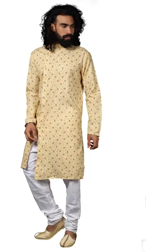 Elegant Fon Color Cotton Casual kurta Pajama | 336639846