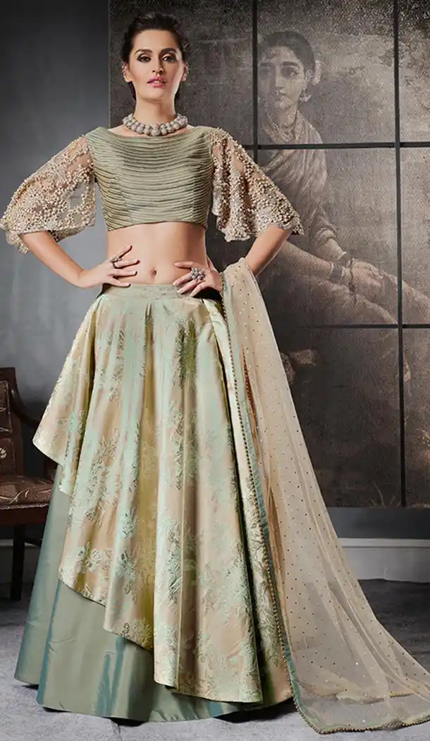 Luscious Multi Color  Jacquard Silk Designer Womens Lehenga Choli | 323937829