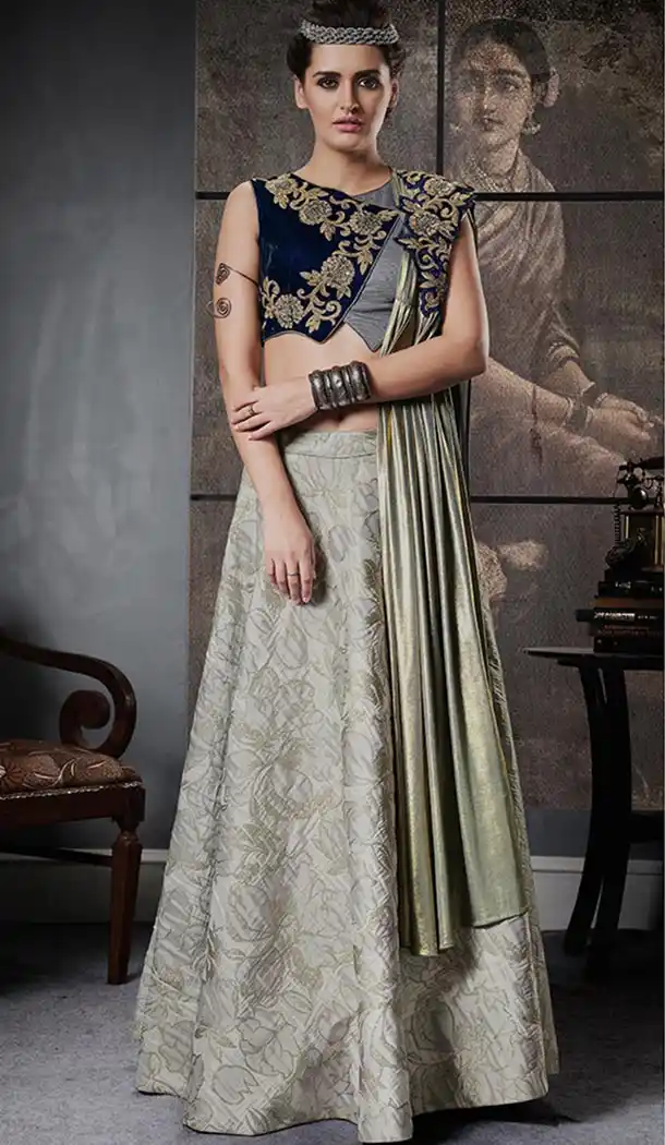 Gorgeous Multi Color Jacquard Designer Womens Lehenga Choli | 323937835