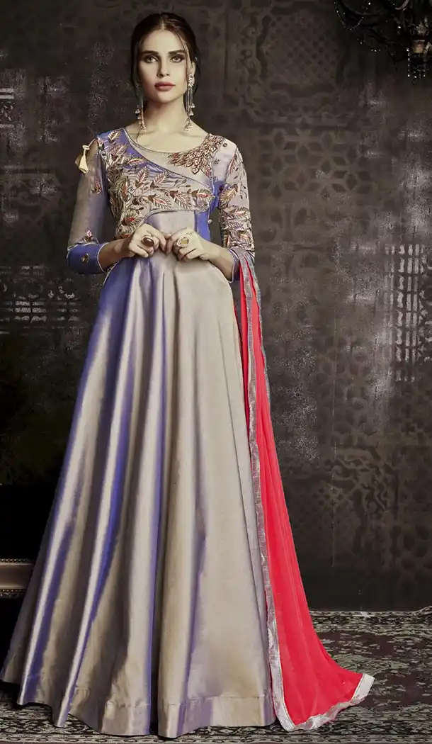 Exquisite Silver Color tapera Party Wear Gowns Dress | 342840569