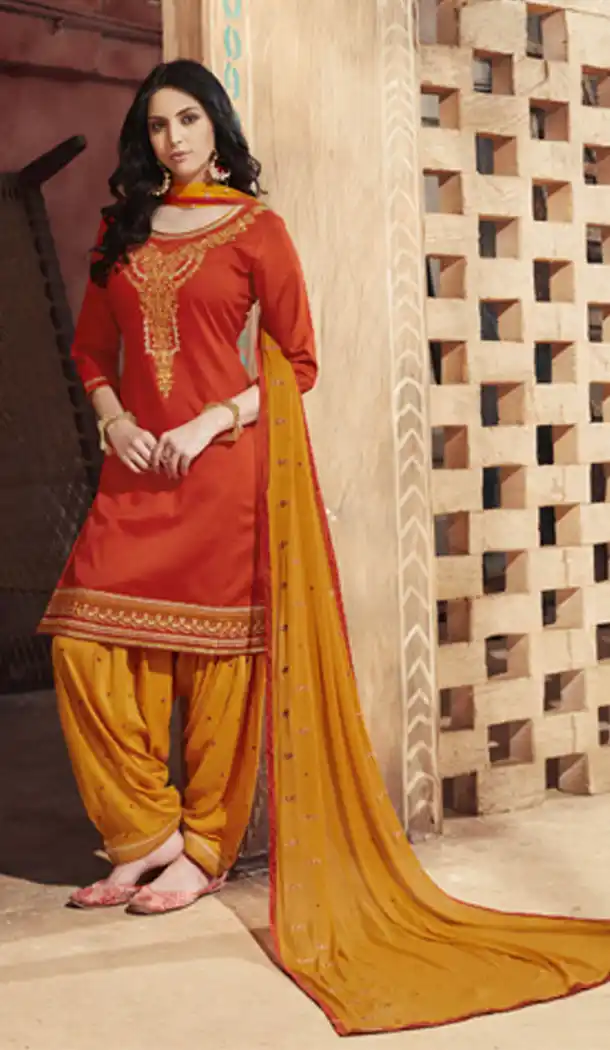 Melodic Light Red Color Pure Cotton Punjabi Salwar Suit | 345240826