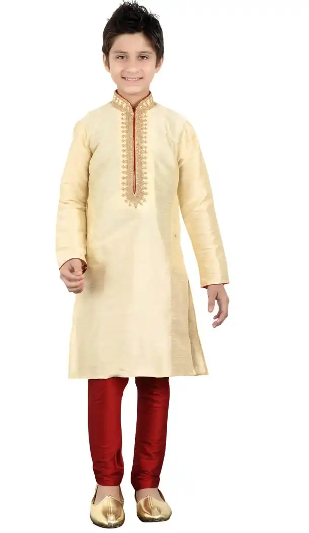 Off White Color Cotton Party Wear Boy Kurta Pajama | 330639079