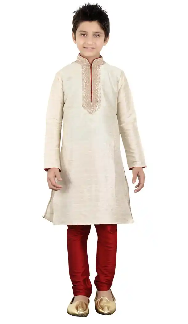 Off White Color Cotton Party Wear Boy Kurta Pajama | 330639081