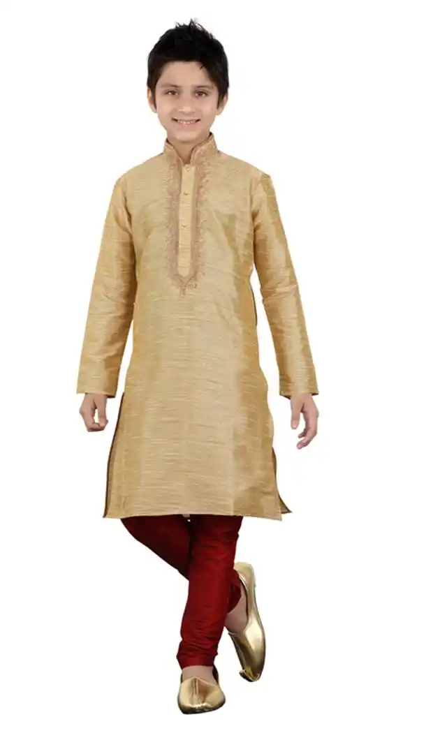 Cream Color Cotton Party Wear Boy Kurta Pajama | 330639083