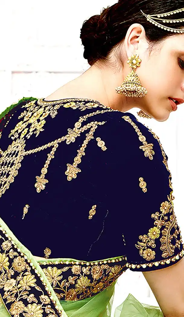 Dark Blue Color Velvet Heavy Designer Wedding Lehenga Choli | 346940998