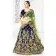 Dark Blue Color Velvet Heavy Designer Wedding Lehenga Choli | 346940998