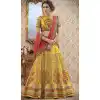 Yellow Color Pure Banarasi Silk Lahanga Choli | 342640545