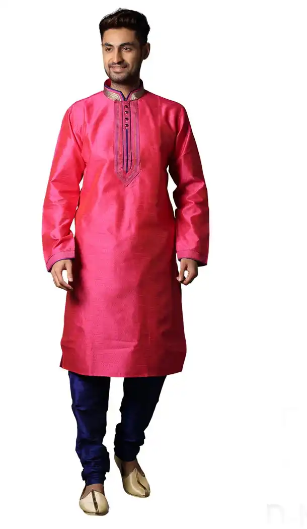 Divine Pink Color Banarashi Silk Readymade Kurta Pajama | 336739858