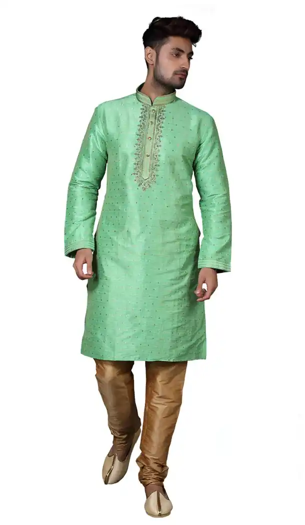 Fancy Green Color Silk Readymade Kurta Pajama | 336739862