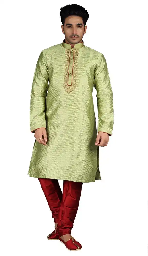 Light Green Color Banarashi Silk Readymade Kurta Pajama | 336739868