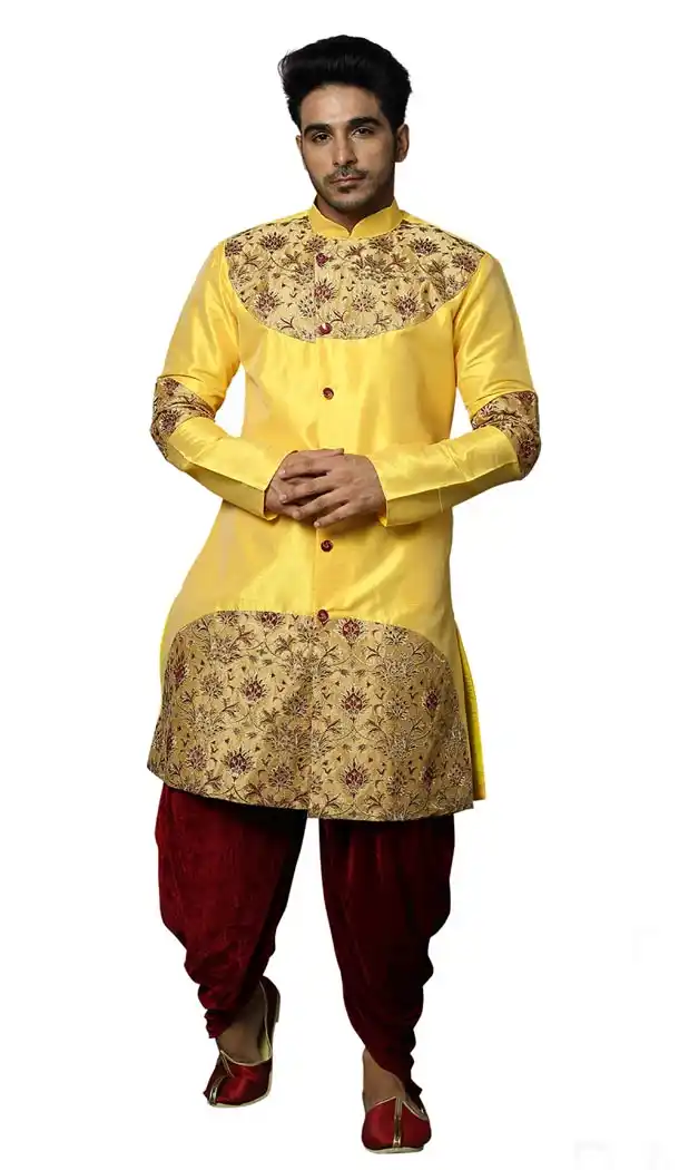 Fascinating Yellow Color Silk Readymade Kurta Pajama | 336739884