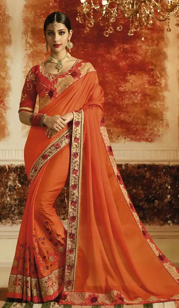 Orange Color Rangoli Silk Designer Saree | 340640369