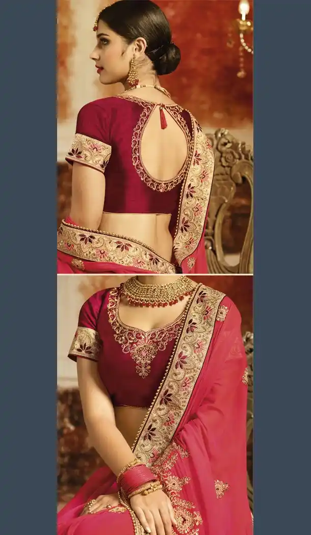 Pink Color Fancy Georgette Designer Saree | 340640371