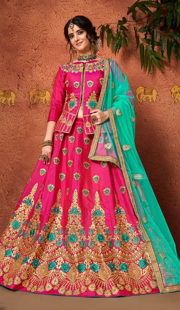 Pink Color Silk Party Wear Lehenga Choli | 15607916