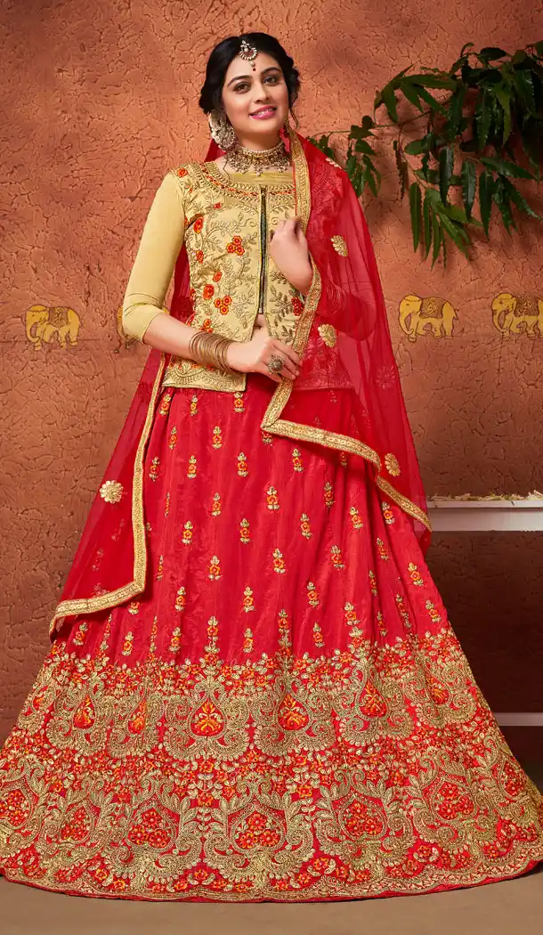 Red Color Silk Party Wear Lehenga Choli | 15607919