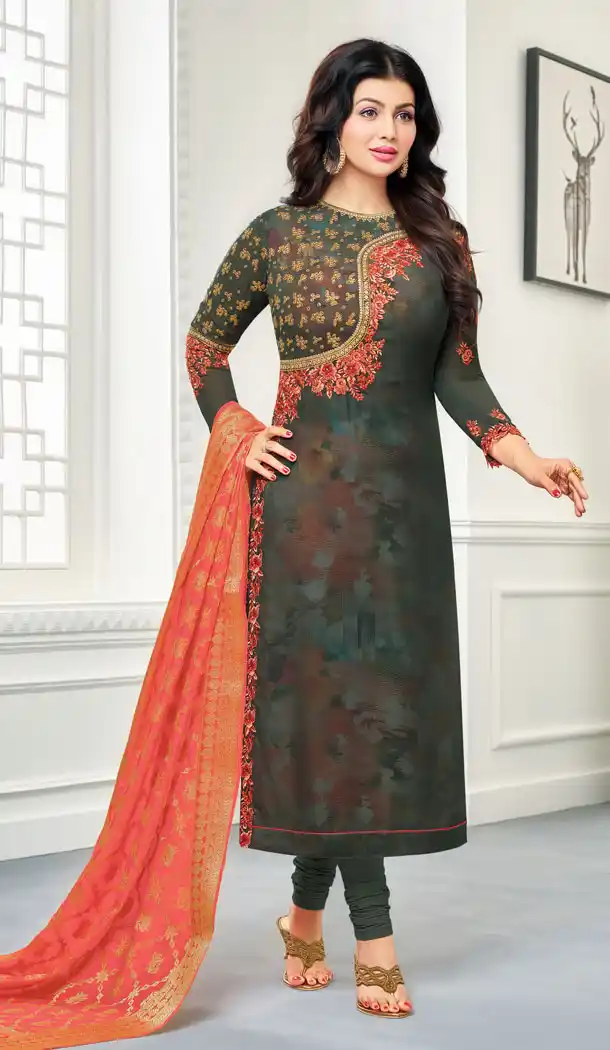 Bollywood Star Ayesha Takia Hunter Fern Geregette Churidar Suit | 15667974