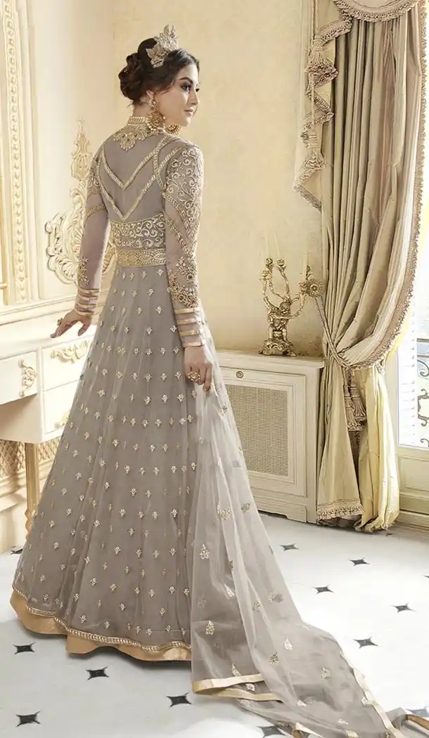 Silver Color Heavy Net Designer Attractive Lehenga Suits | 347741061