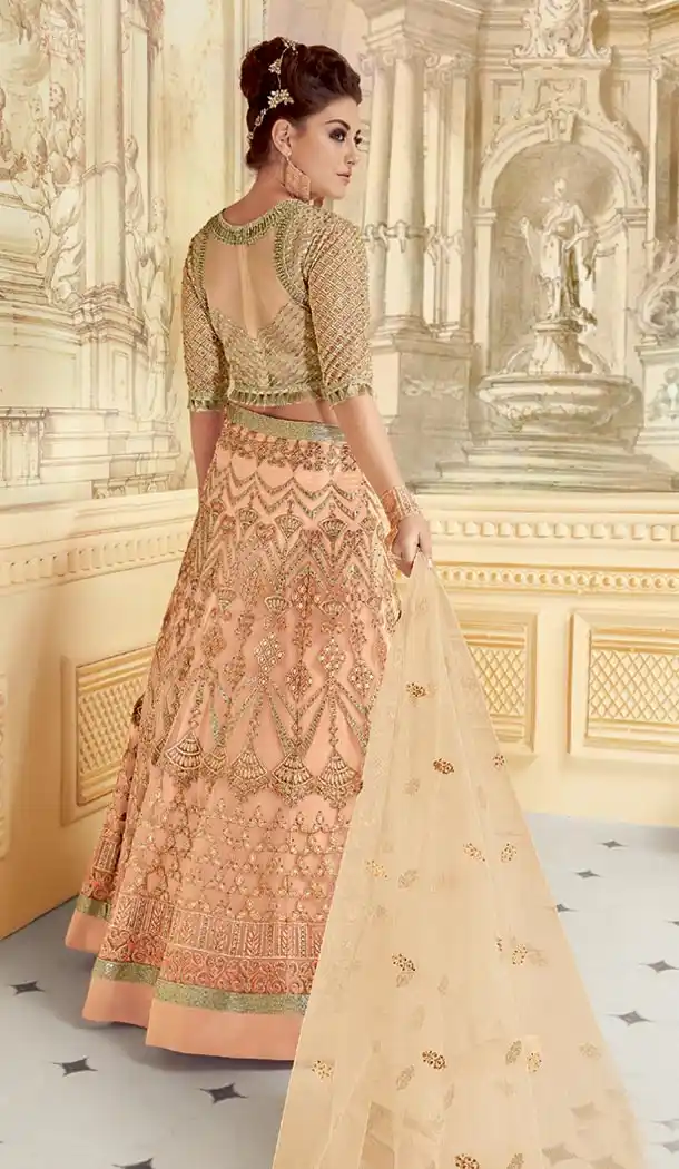 Orange Color Heavy Net Designer Attractive Lehenga Suits | 347741066