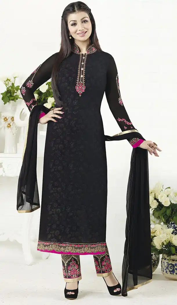 Ayesha Takia Butta Black Salwar Kameez | 355742053