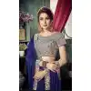 Dark Blue Color Chiffon Embroidery Sarees | 356142093