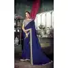 Dark Blue Color Chiffon Embroidery Sarees | 356142093