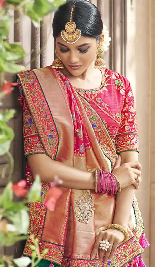 Enigmatic Pink Color Pure Banarasi Silk Designer Saree | 358142408