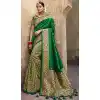 Green Color Pure Banarasi Silk Designer Saree | 358142415