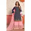 Dark Blue Color Georgette Party Wear Sharara Suit | 360242753
