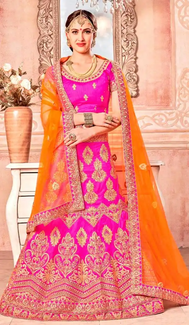 Pink Color Banglori Silk Traditional Lehenga Choli | 360442762