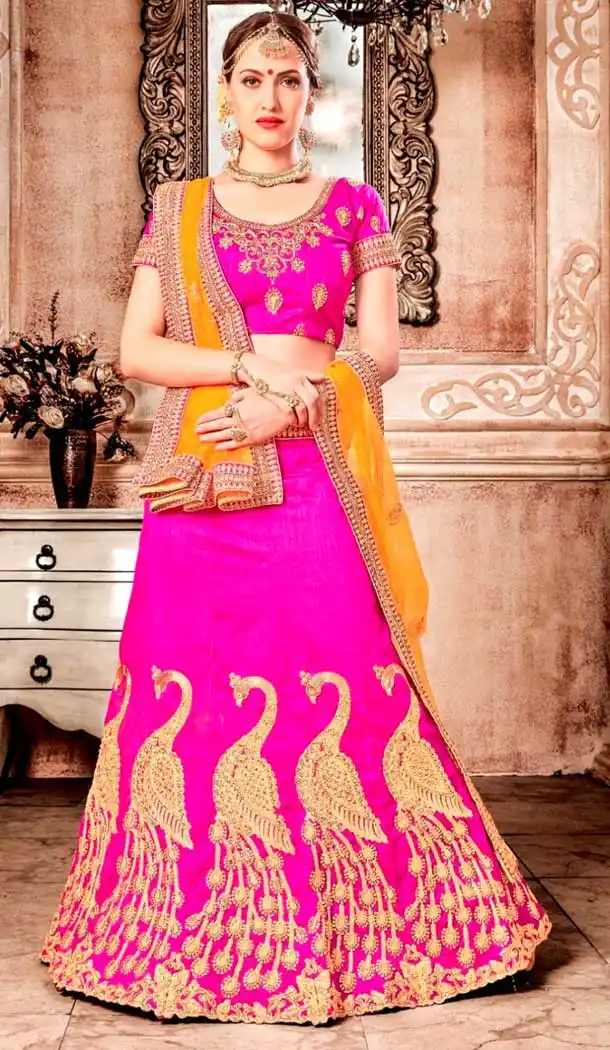 Creamish Pink Color Banglori Silk Traditional Lehenga Choli | 360442764