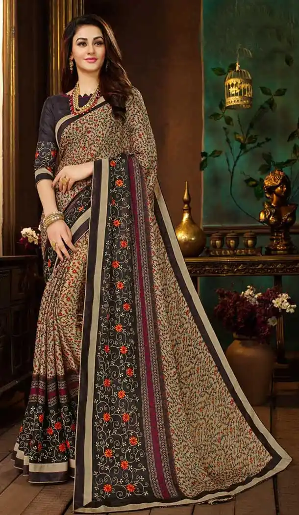 Adorable Multi Color Rangoli Georgette Saree | 361542939