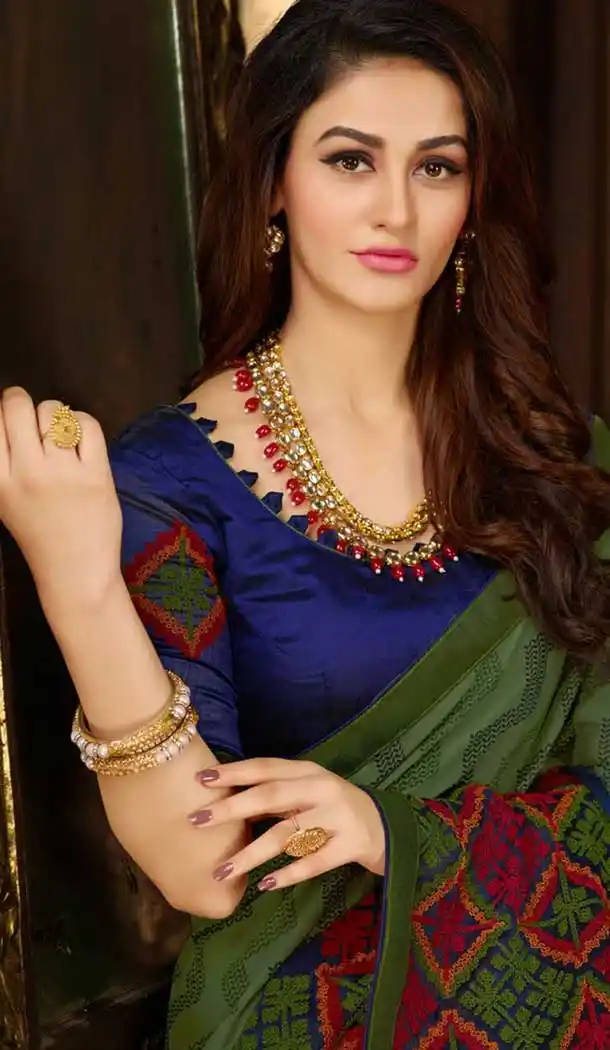 Flamboyant Green Color Rangoli Georgette Saree | 361542940