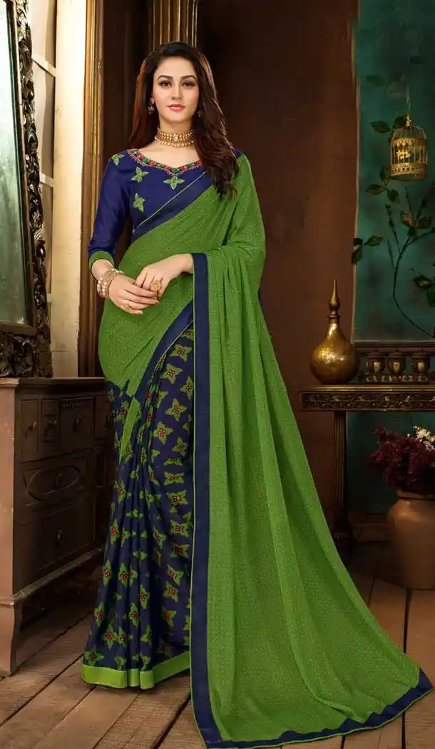 Adorable Green Color Rangoli Georgette Saree | 361542941