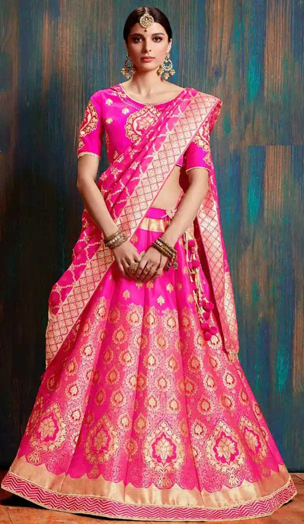 Pink Color Silk Treditional Wear Women Ghagra Choli | 362643022