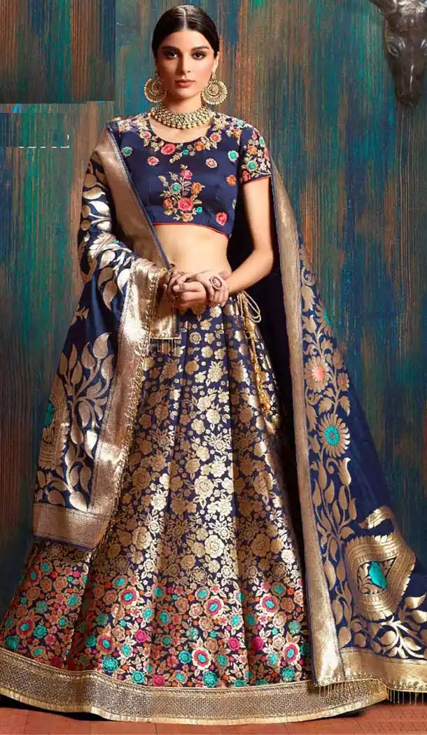 Blue Color Silk Treditional Wear Women Ghagra Choli | 362643023