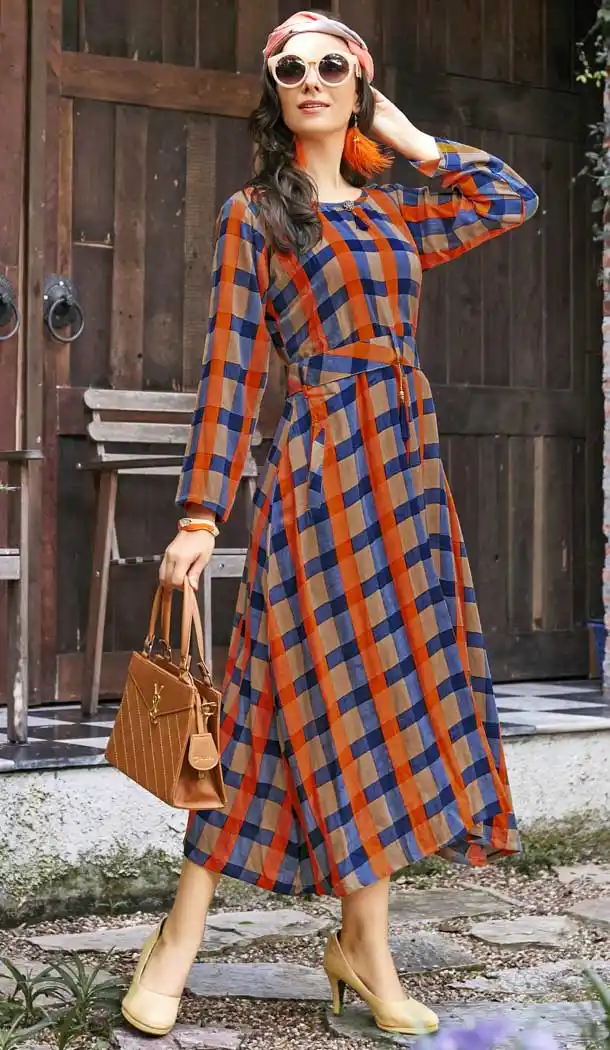Multi Color Heavy Rayon Trendy Designer Readymade Kurti | 366743576