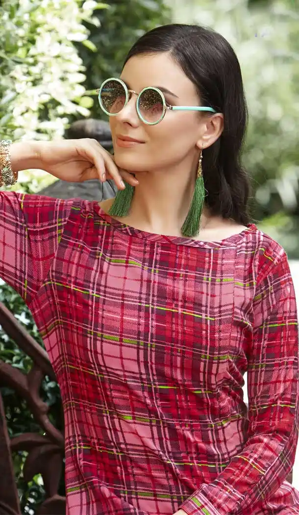 Red Color Heavy Rayon Trendy Designer Readymade Kurti | 366743581