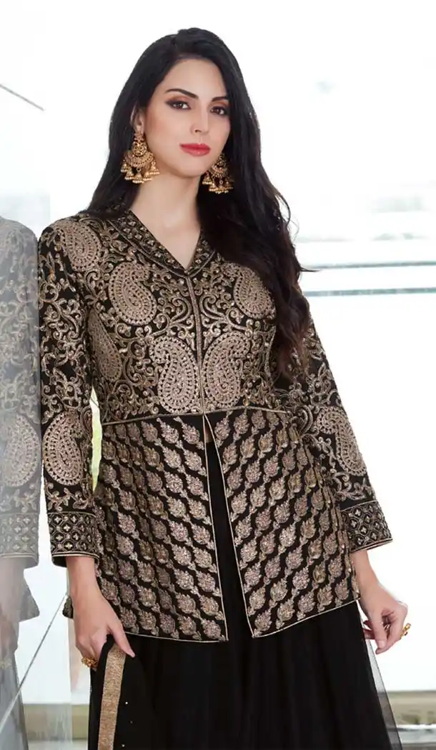 Black Color Albela Satin Exclusive Heavy Designer Lehenga Suit | 364943371