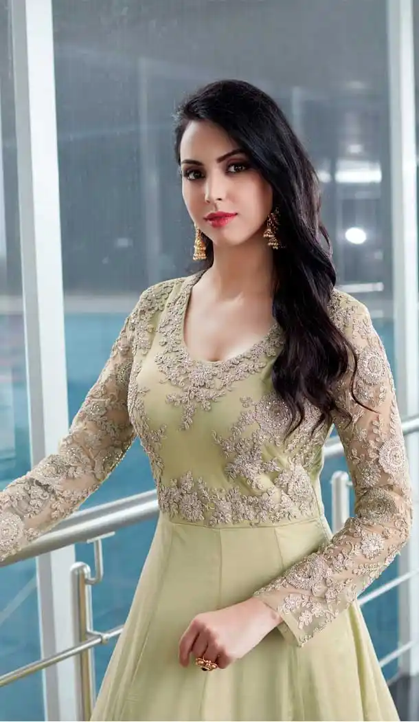 Green Color Net Exclusive Heavy Designer Lehenga Suit | 364943373