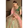 Green Color Naylon Satin Stone Work Wedding Lehenga | 365943464