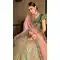 Green Color Naylon Satin Stone Work Wedding Lehenga | 365943464