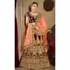 Wine Color Velvet Stone Work Wedding Lehenga | 365943465